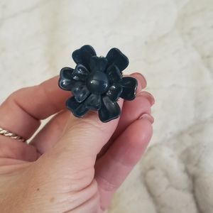 Pilgrim bluish green gold tone ring 6.5